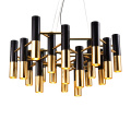 Luzes pingentes decorativas modernas de metal dourado para decoração de casa